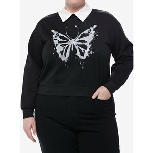Hot Topic Butterfly Girls Collared Sweatshirt Plus Size 1